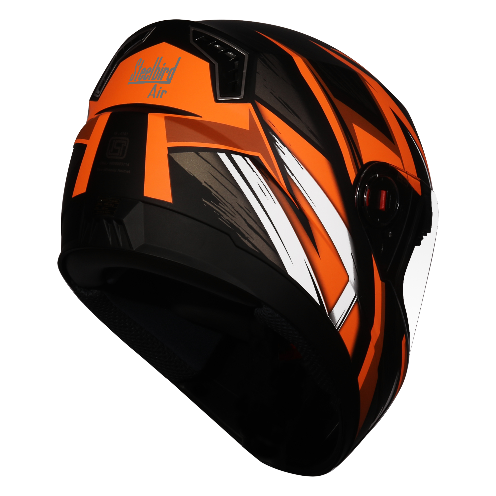 SBA-1 THRYL Mat Black With Orange( Fitted With Clear Visor Extra Gold Night Vision Visor Free)